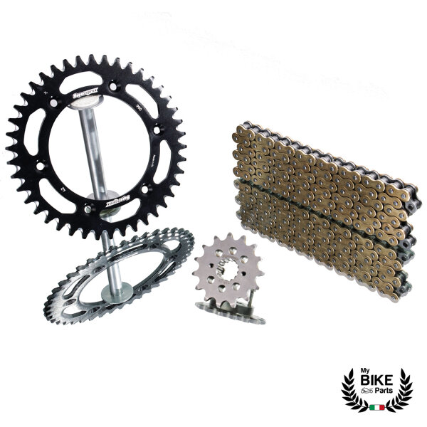 Kettensatz OE KTM Supermoto 640 LC4 Schwarz Stahl 16Z Ritzel