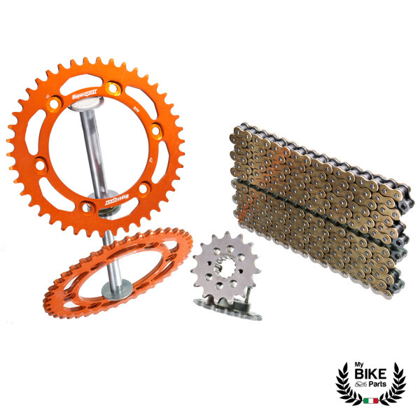 Kettensatz OE KTM Supermoto 660 SMC Orange Alu 15Z Ritzel